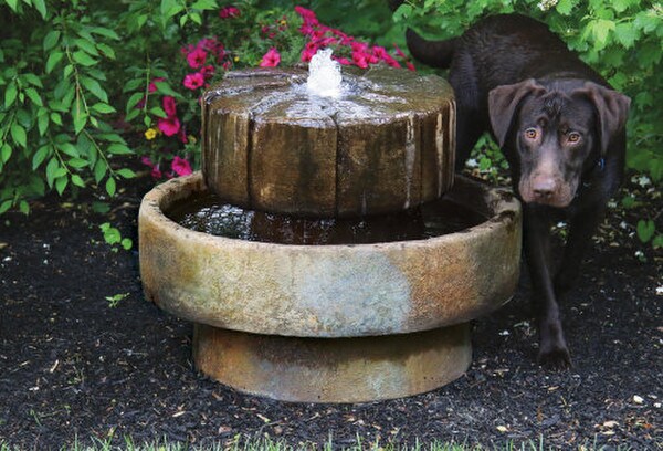 Millstone Garden Fountain Classical Round One Tiered Modern